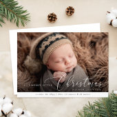 Baby's Eerste Kerstvakantie Baby Geboorte Foto Aankondiging