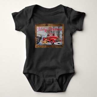 Baby's eerste kerstvakantie boerderij scène romper