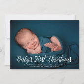 Baby's eerste kerstvakantie geboorte aankondiging (Voorkant)