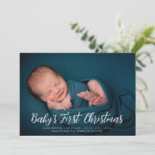 Baby's eerste kerstvakantie geboorte aankondiging (Staand voorkant)