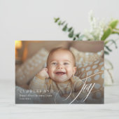 Baby's eerste kerstvakantie in Baby Feestdagenkaart (Staand voorkant)