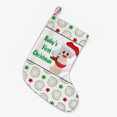 Baby's eerste kerstvakantie kous kleine kerstsok (Voorkant (Hangend))
