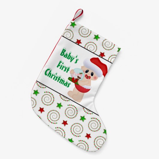 Baby's eerste kerstvakantie kous kleine kerstsok (Voorkant (Hangend))