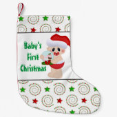 Baby's eerste kerstvakantie kous kleine kerstsok (Voorkant)
