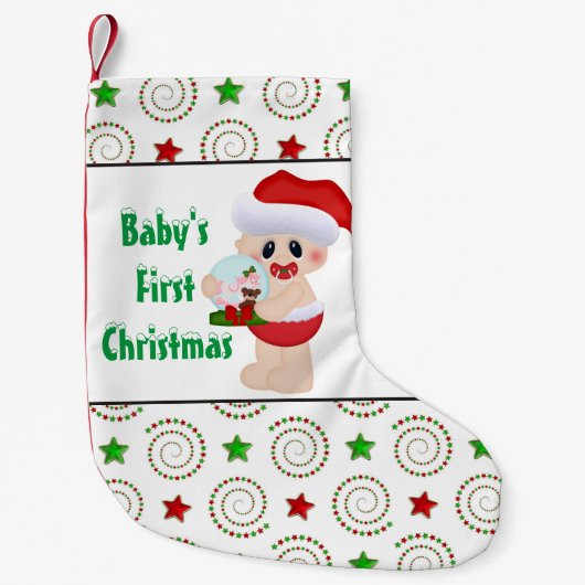 Baby's eerste kerstvakantie kous kleine kerstsok (Voorkant)