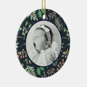 Baby's Eerste Kerstvakantie Patroon Ornament (Rechts)