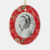 Baby's Eerste Kerstvakantie Patroon Ornament (Rechts)