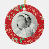 Baby's Eerste Kerstvakantie Patroon Ornament (Voorkant)