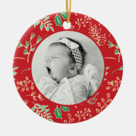 Baby's Eerste Kerstvakantie Patroon Ornament
