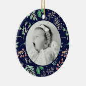 Baby's Eerste Kerstvakantie Patroon Ornament (Rechts)