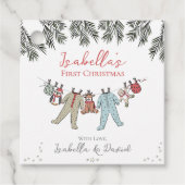 Baby's Eerste Kerstvakantie Seizoen Gift Labels (Voorkant)