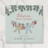 Baby's Eerste Kerstvakantie Seizoen Gift Labels (Voorkant)