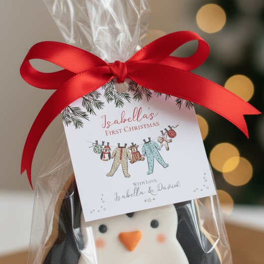 Baby's Eerste Kerstvakantie Seizoen Gift Labels