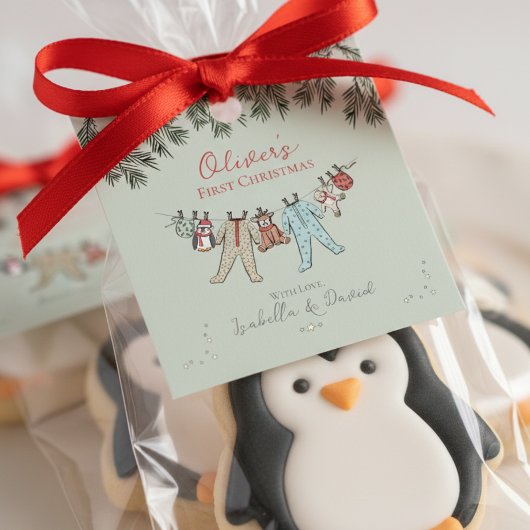 Baby's Eerste Kerstvakantie Seizoen Gift Labels