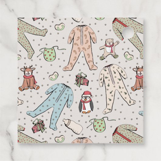 Baby's Eerste Kerstvakantie Seizoen Gift Labels (Achterkant)