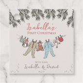 Baby's Eerste Kerstvakantie Seizoen Gift Labels (Voorkant)