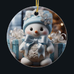 Baby's eerste kerstvakantie Snowman Ornament<br><div class="desc">Vier de betovering van de eerste Kerstmis van uw kind met onze gekoesterde Baby's Eerste Kerst Sneeuwman Keramische Ornament. Dit hartverwarmende ontwerp combineert prachtig de onschuld van een baby sneeuwman met de magie van het vakantieseizoen. De zachte tinten wit en blauw vangen de essentie van de feestdagen, waardoor een onvergetelijk...</div>