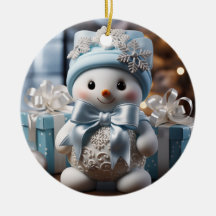 Baby's eerste kerstvakantie Snowman Ornament