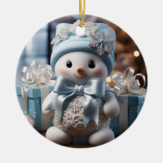 Baby's eerste kerstvakantie Snowman Ornament (Voorkant)