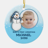 Baby's eerste kerstvakantie Snowman Ornament (Voorkant)