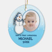 Baby's eerste kerstvakantie Snowman Ornament (Links)