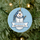 Baby's eerste kerstvakantie Snowman Ornament<br><div class="desc">Erg schattig gedenkwaardig koepel voor de eerste kerstdag van de baby!</div>