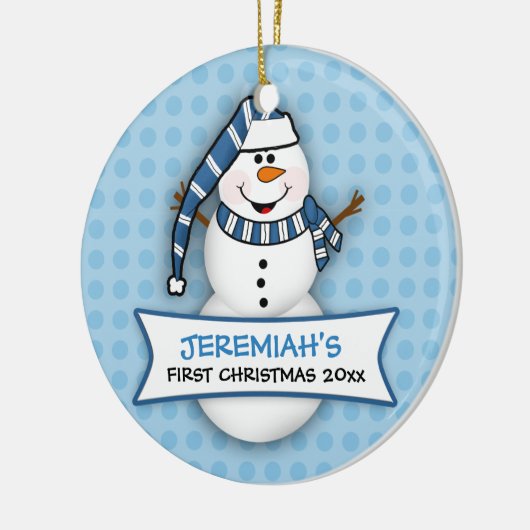 Baby's eerste kerstvakantie Snowman Ornament (Links)
