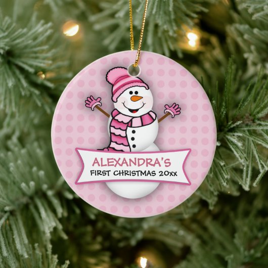 Baby's eerste kerstvakantie Snowman Ornament (Boom)