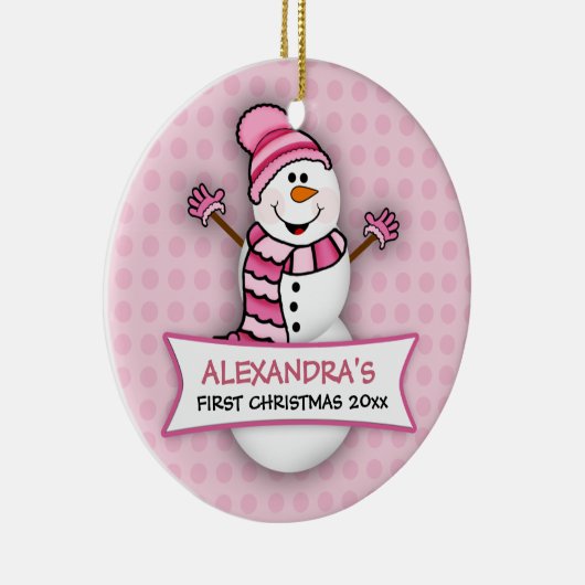 Baby's eerste kerstvakantie Snowman Ornament (Rechts)