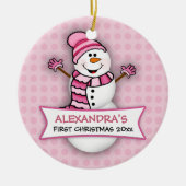 Baby's eerste kerstvakantie Snowman Ornament (Voorkant)