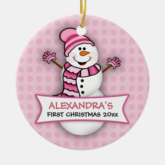 Baby's eerste kerstvakantie Snowman Ornament (Voorkant)