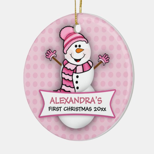 Baby's eerste kerstvakantie Snowman Ornament (Links)