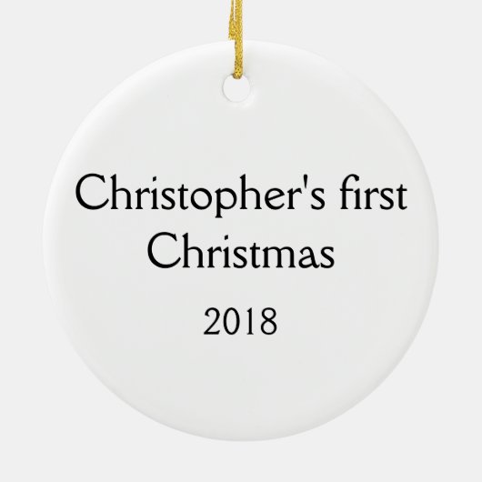 Baby's eerste kerstversiering - aangepast Baby cad Keramisch Ornament (Achterkant)