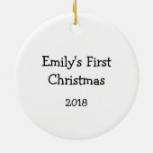 Baby's eerste kerstversiering - aangepast Baby cad Keramisch Ornament (Achterkant)