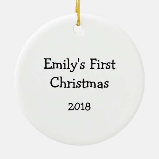 Baby's eerste kerstversiering - aangepast Baby cad Keramisch Ornament (Achterkant)