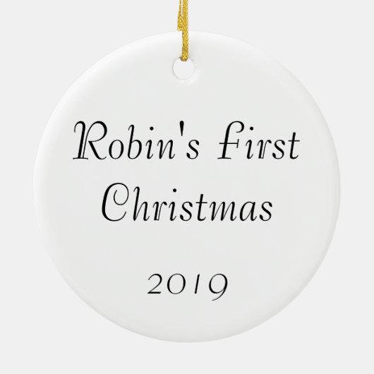 Baby's Eerste kerstversiering Aangepast versiering Keramisch Ornament (Achterkant)