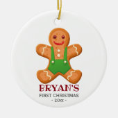 Baby's eerste kerstversiering Gingerbrood jongen Keramisch Ornament (Voorkant)