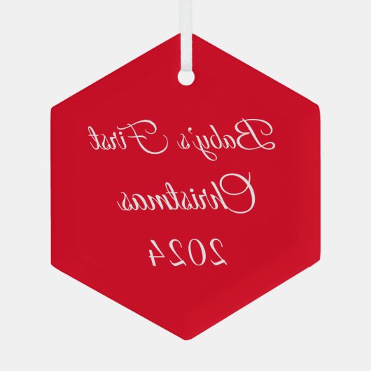 Baby's eerste kerstversiering glas ornament (Achterkant)