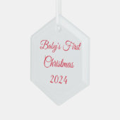 Baby's eerste kerstversiering glas ornament (Voorkant links)