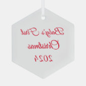 Baby's eerste kerstversiering glas ornament (Achterkant)