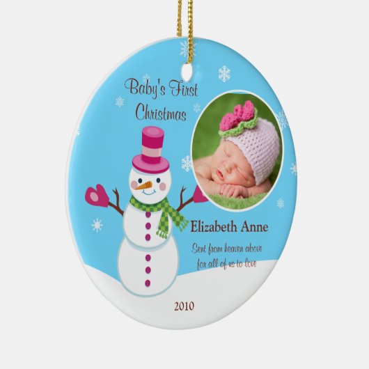 Baby's eerste kerstversiering keramisch ornament (Rechts)