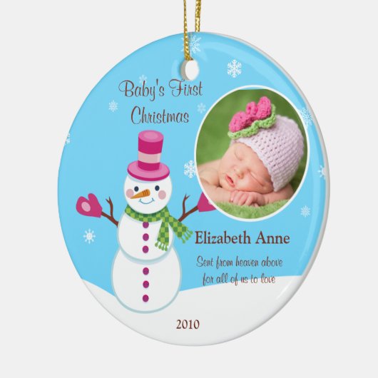 Baby's eerste kerstversiering keramisch ornament (Links)