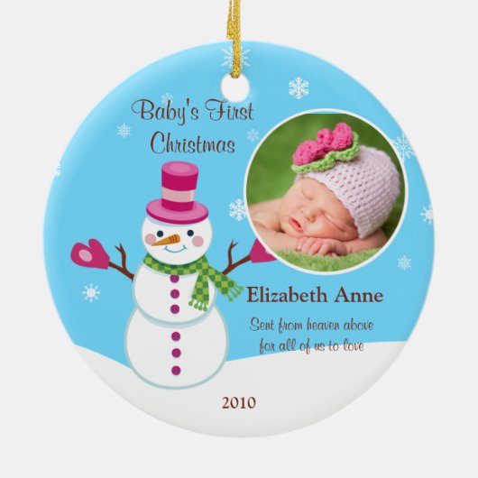 Baby's eerste kerstversiering keramisch ornament (Achterkant)