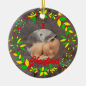 Baby's eerste kerstversiering keramisch ornament (Voorkant)
