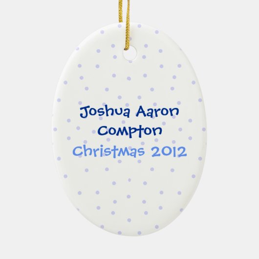 Baby's eerste kerstversiering keramisch ornament (Achterkant)