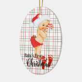 Baby's eerste kerstversiering keramisch ornament (Links)