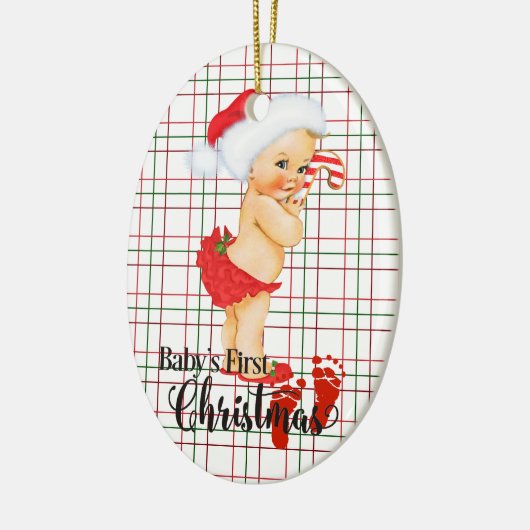 Baby's eerste kerstversiering keramisch ornament (Links)