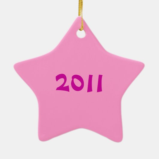 Baby's eerste kerstversiering keramisch ornament (Achterkant)