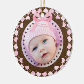Baby's eerste kerstversiering keramisch ornament (Links)