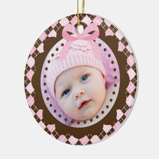 Baby's eerste kerstversiering keramisch ornament (Links)